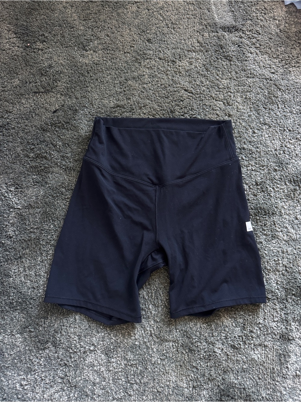 High-Waist Black Vuori Bike Shorts